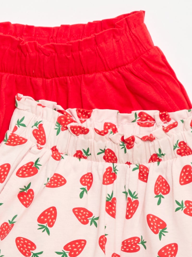 Lot de 2 shorts à la taille élastiquée Rose - Kiabi