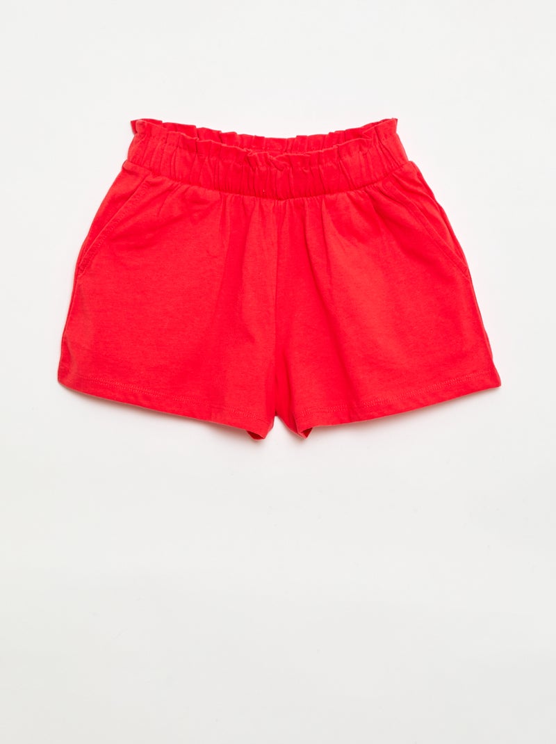 Lot de 2 shorts à la taille élastiquée Rose - Kiabi