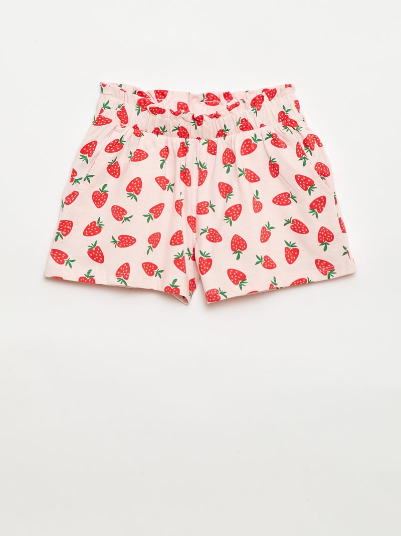 Lot de 2 shorts à la taille élastiquée Rose - Kiabi