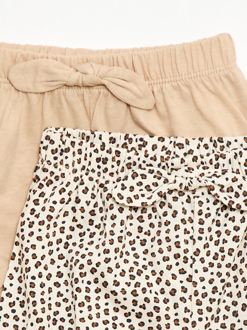 Lot de 2 shorts avec nœuds fantaisie Beige - Kiabi