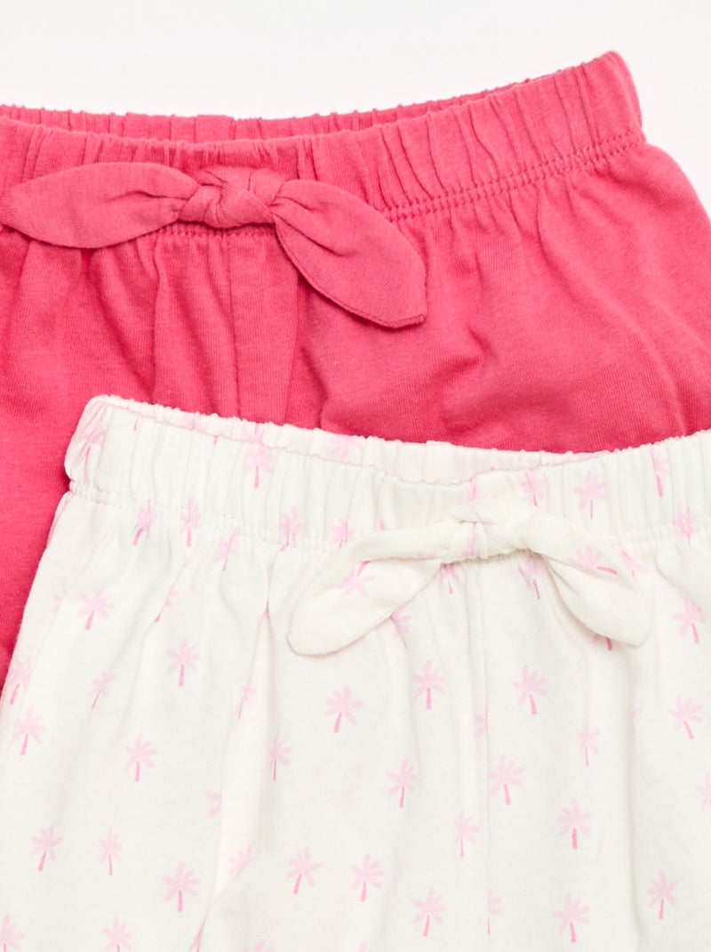 Lot de 2 shorts avec nœuds fantaisie Blanc - Kiabi