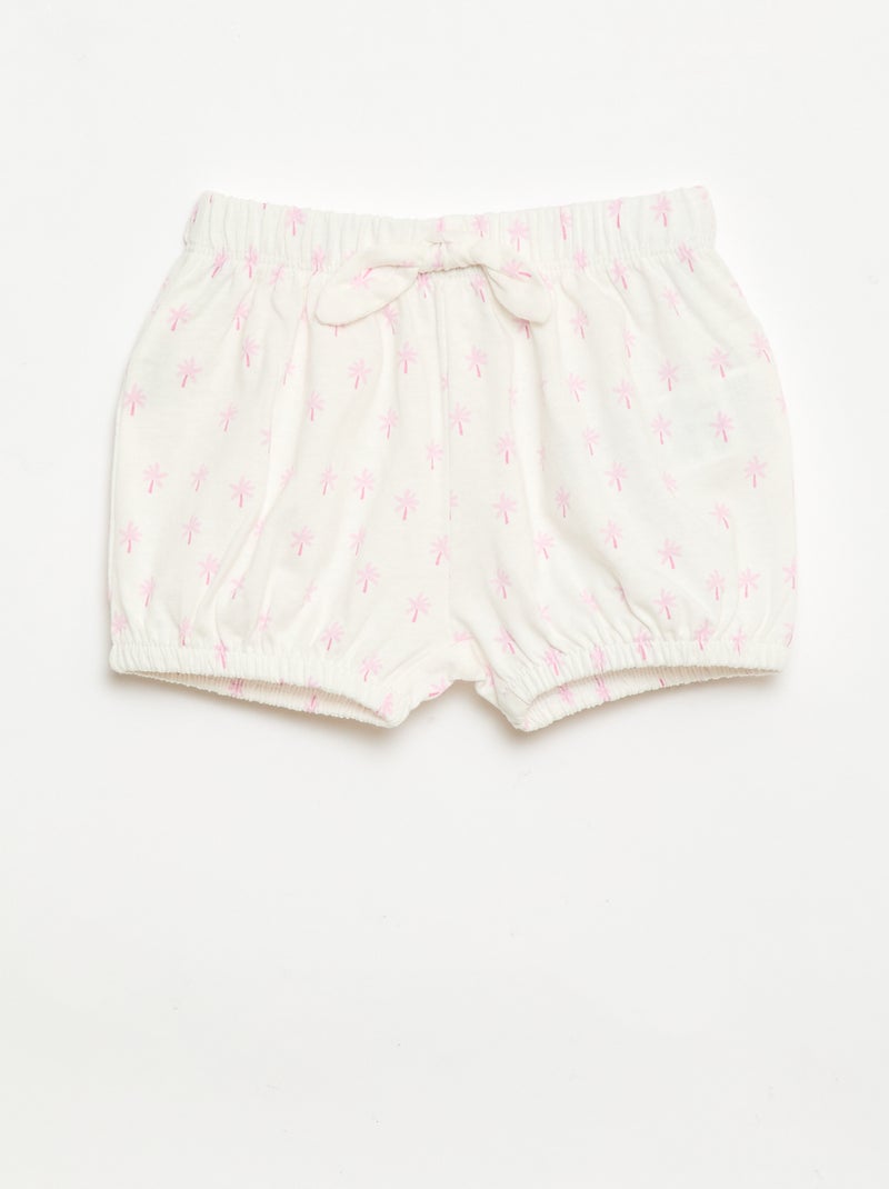 Lot de 2 shorts avec nœuds fantaisie Blanc - Kiabi