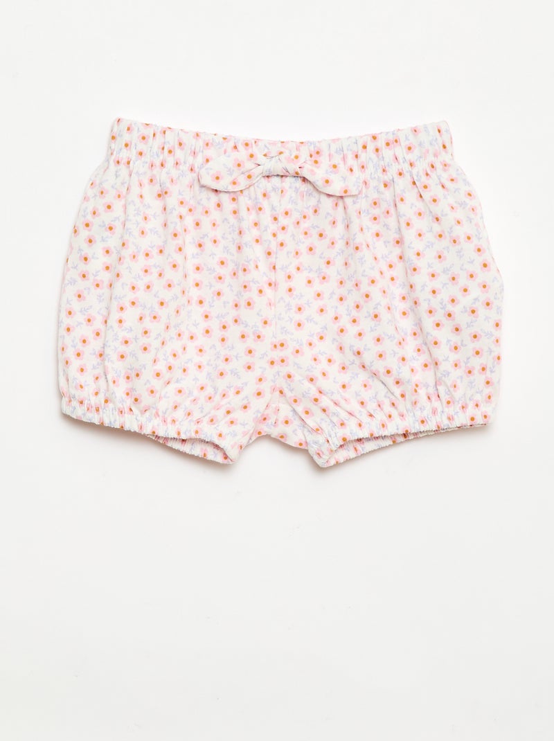 Lot de 2 shorts avec nœuds fantaisie Blanc - Kiabi