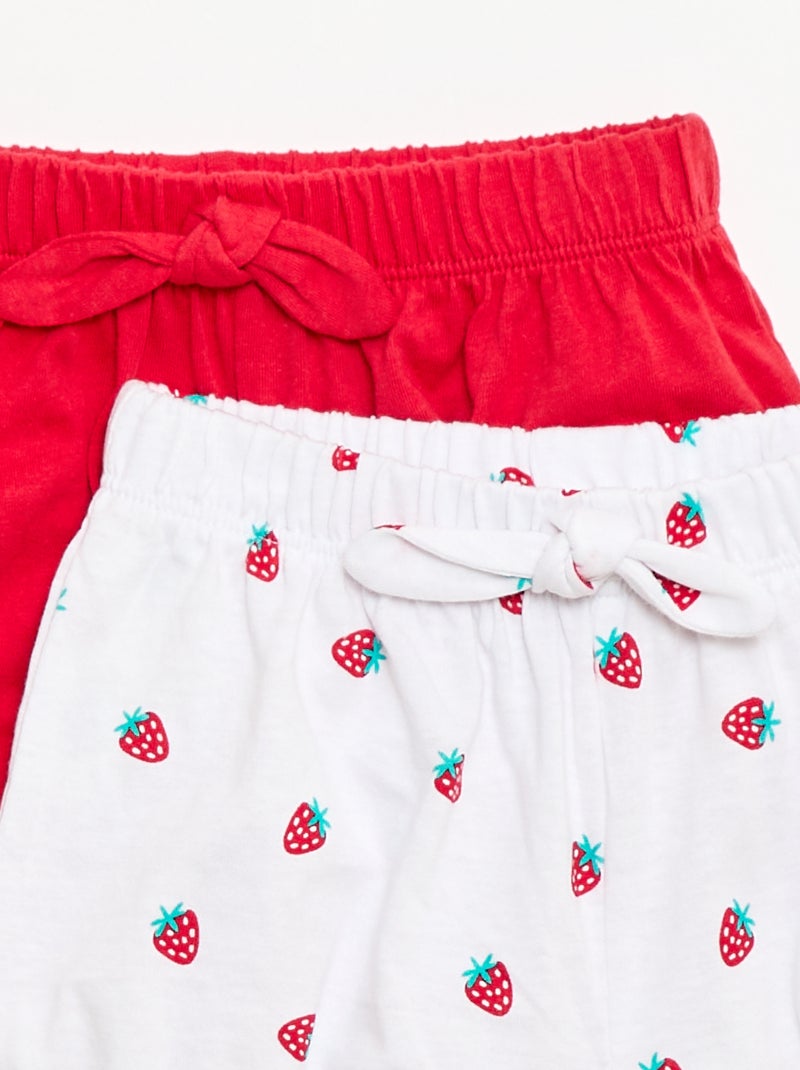 Lot de 2 shorts avec nœuds fantaisie Blanc - Kiabi