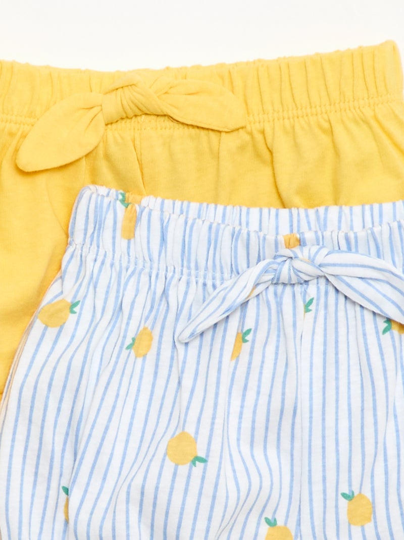 Lot de 2 shorts avec nœuds fantaisie Bleu - Kiabi