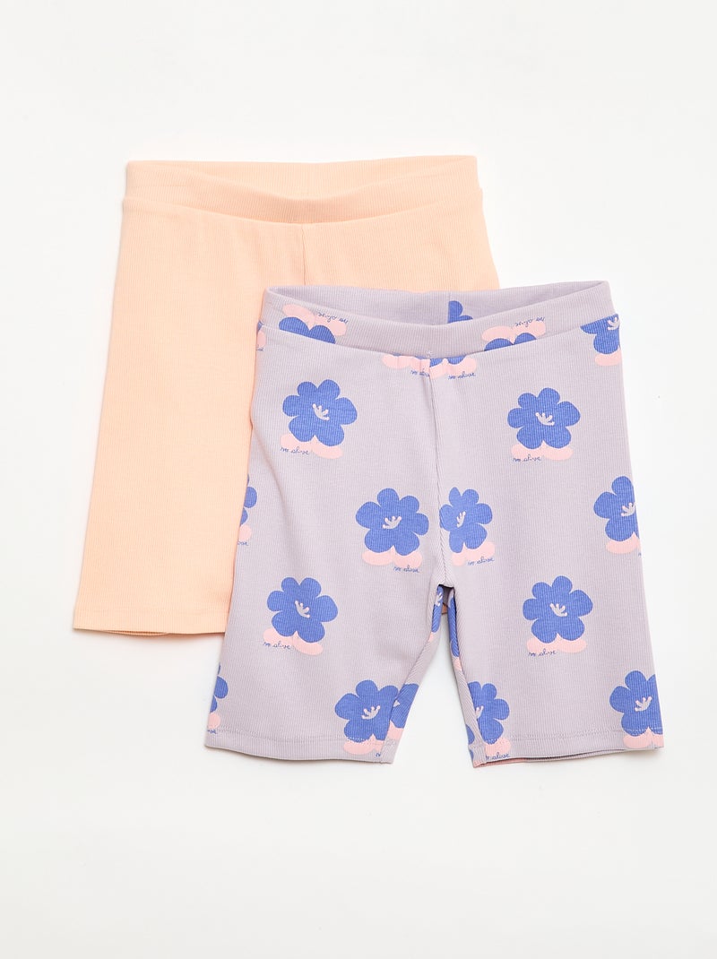 Lot de 2 shorts cyclistes Orange - Kiabi