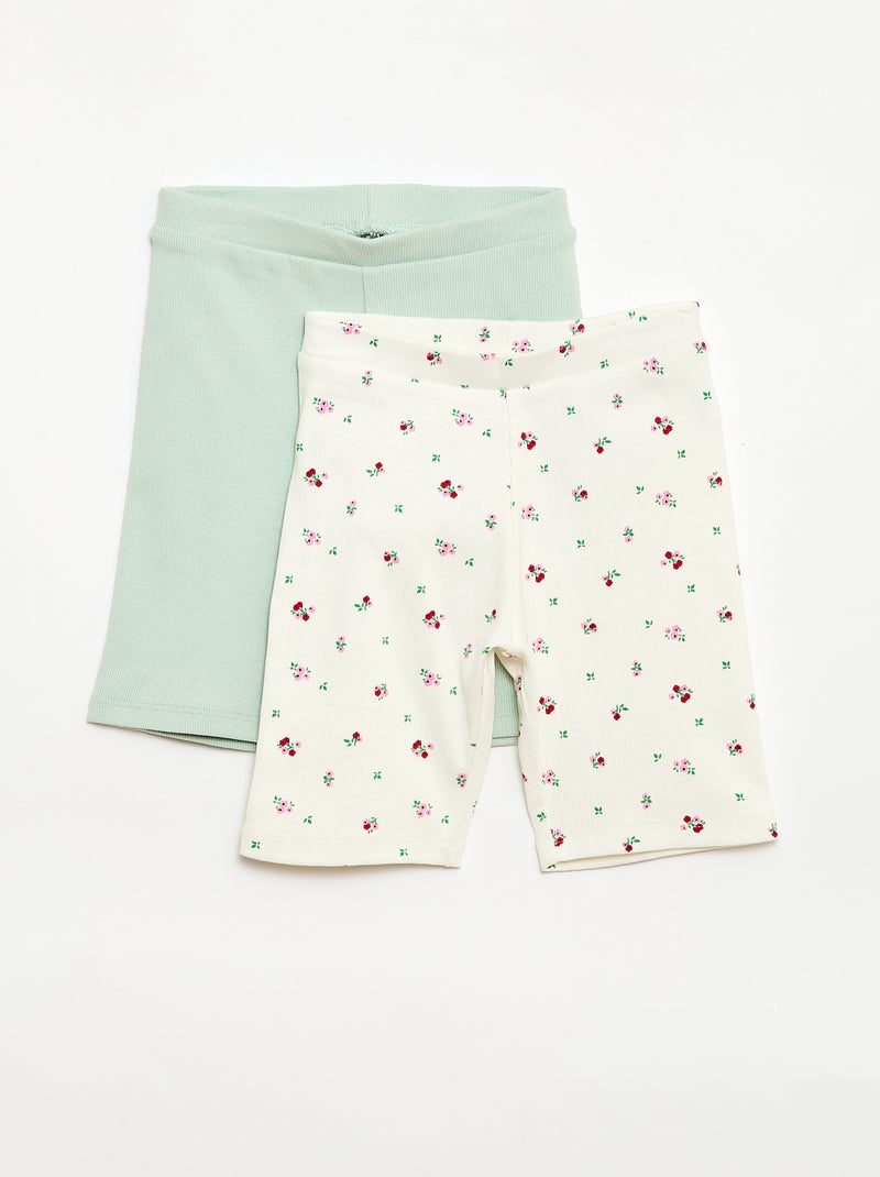 Lot de 2 shorts cyclistes Vert - Kiabi