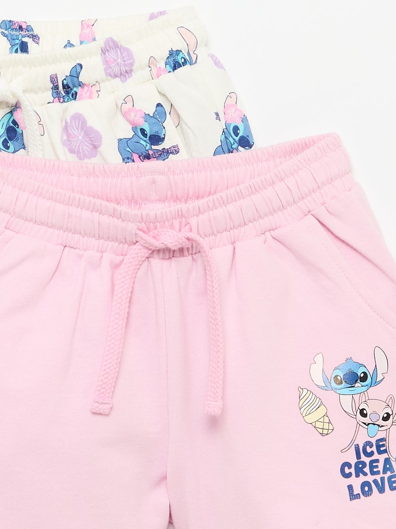 Lot de 2 shorts 'Disney' en molleton non gratté Rose - Kiabi