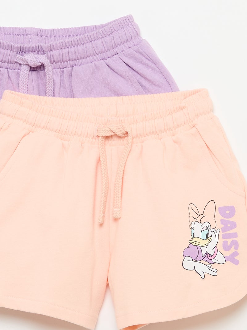 Lot de 2 shorts 'Disney' en molleton non gratté Violet - Kiabi