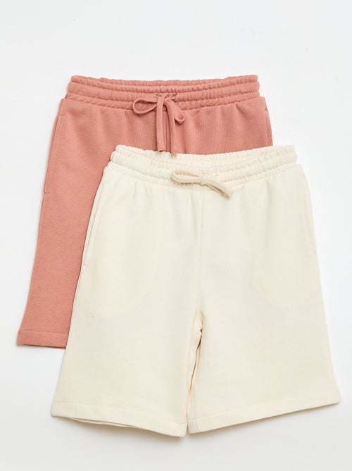 Lot de 2 shorts en coton uni - Kiabi