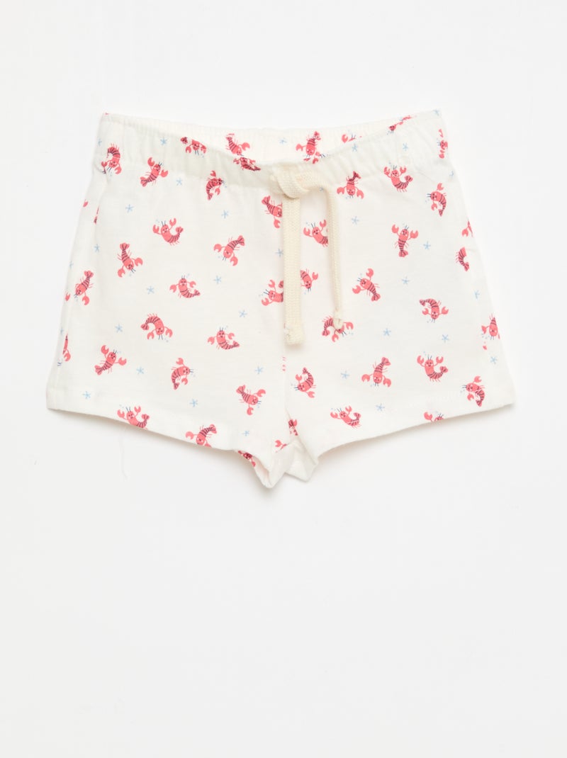 Lot de 2 shorts en jersey Blanc - Kiabi