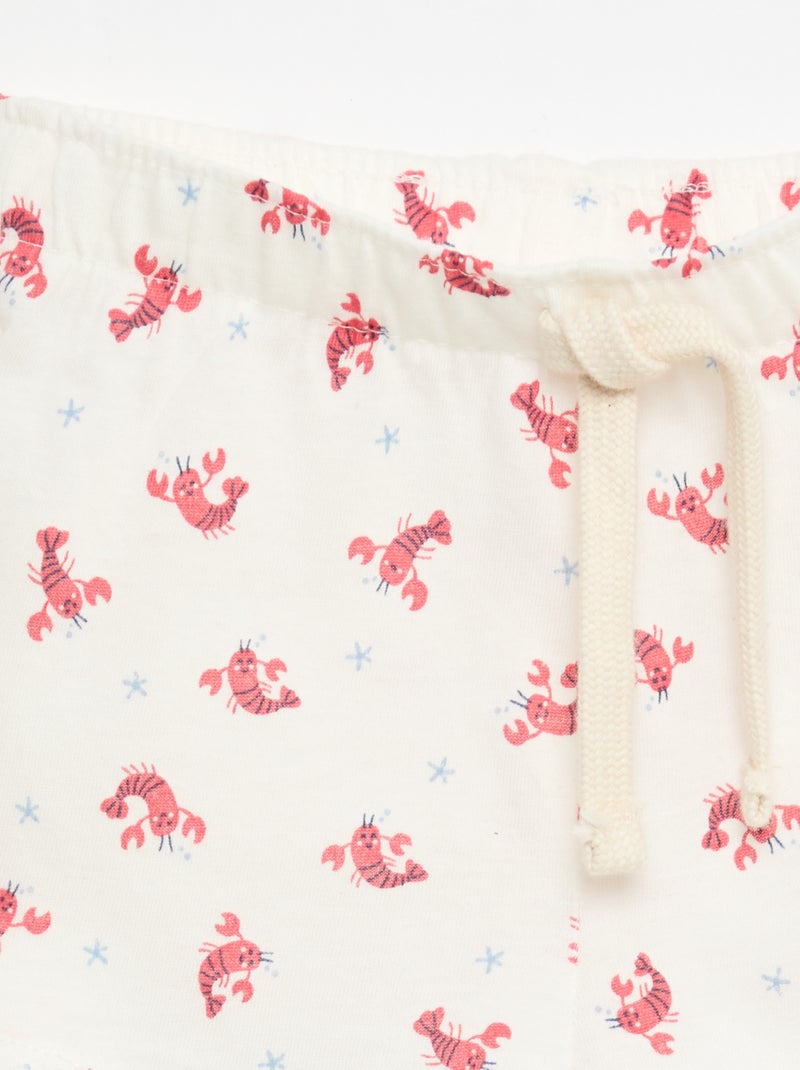 Lot de 2 shorts en jersey Blanc - Kiabi