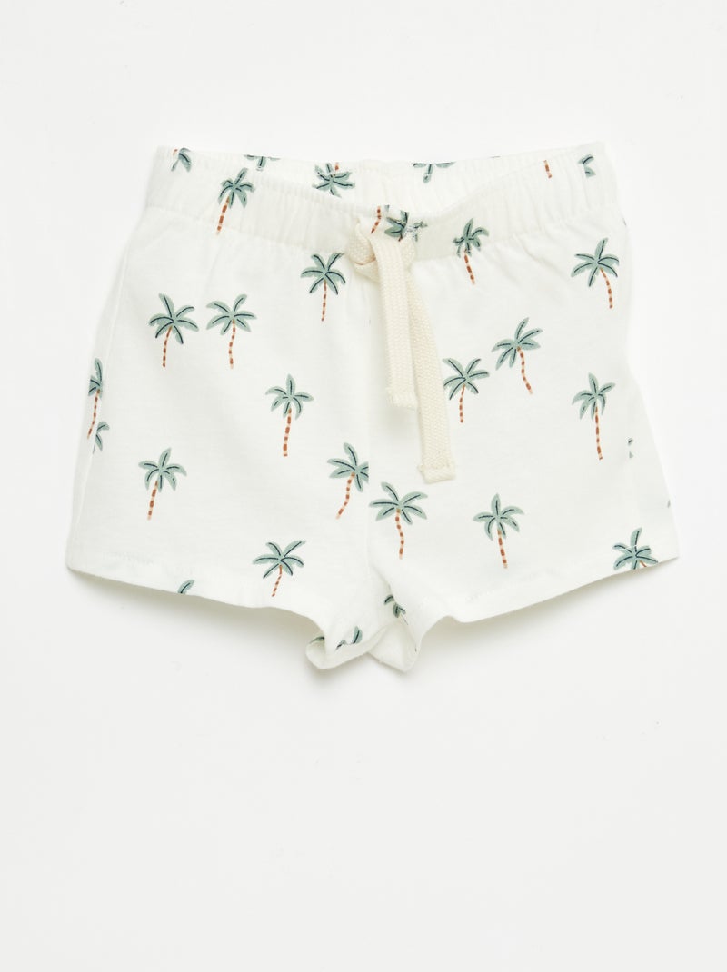 Lot de 2 shorts en jersey Blanc - Kiabi