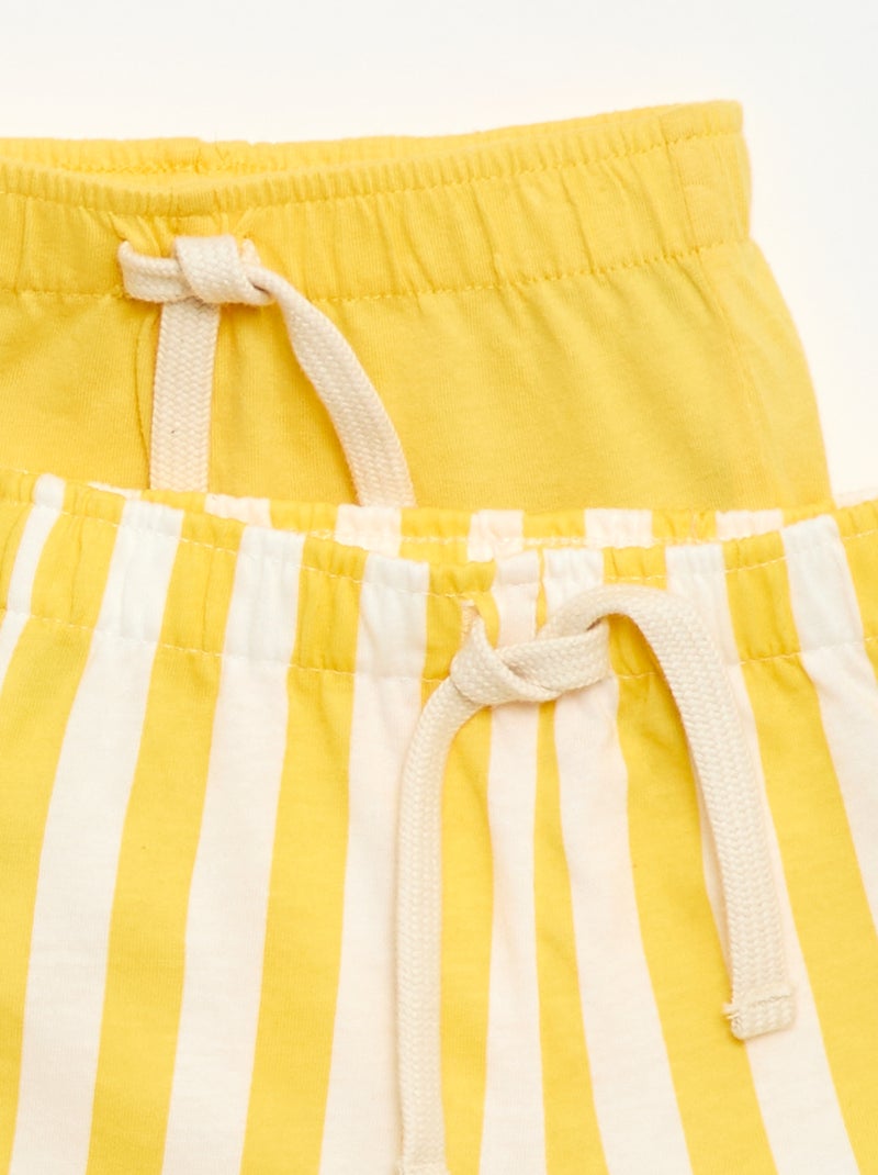 Lot de 2 shorts en jersey Jaune - Kiabi
