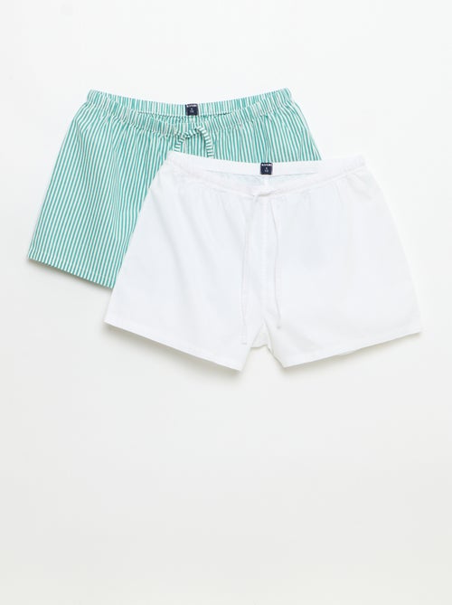Lot de 2 shorts popeline avec cordon en coton - Kiabi