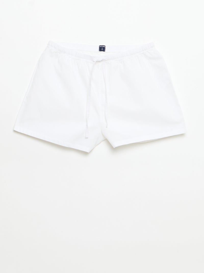 Lot de 2 shorts popeline avec cordon en coton Vert - Kiabi