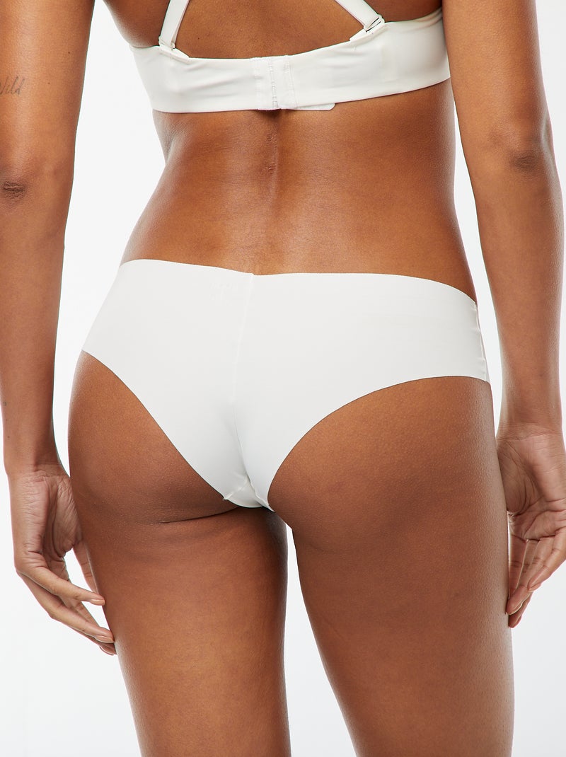 Lot de 2 shortys invisibles en microfibre Blanc - Kiabi