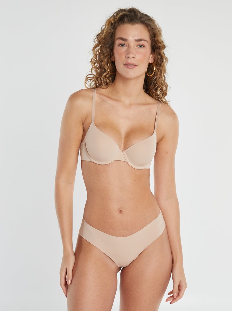 Lot de 2 shortys invisibles en microfibre Rose - Kiabi