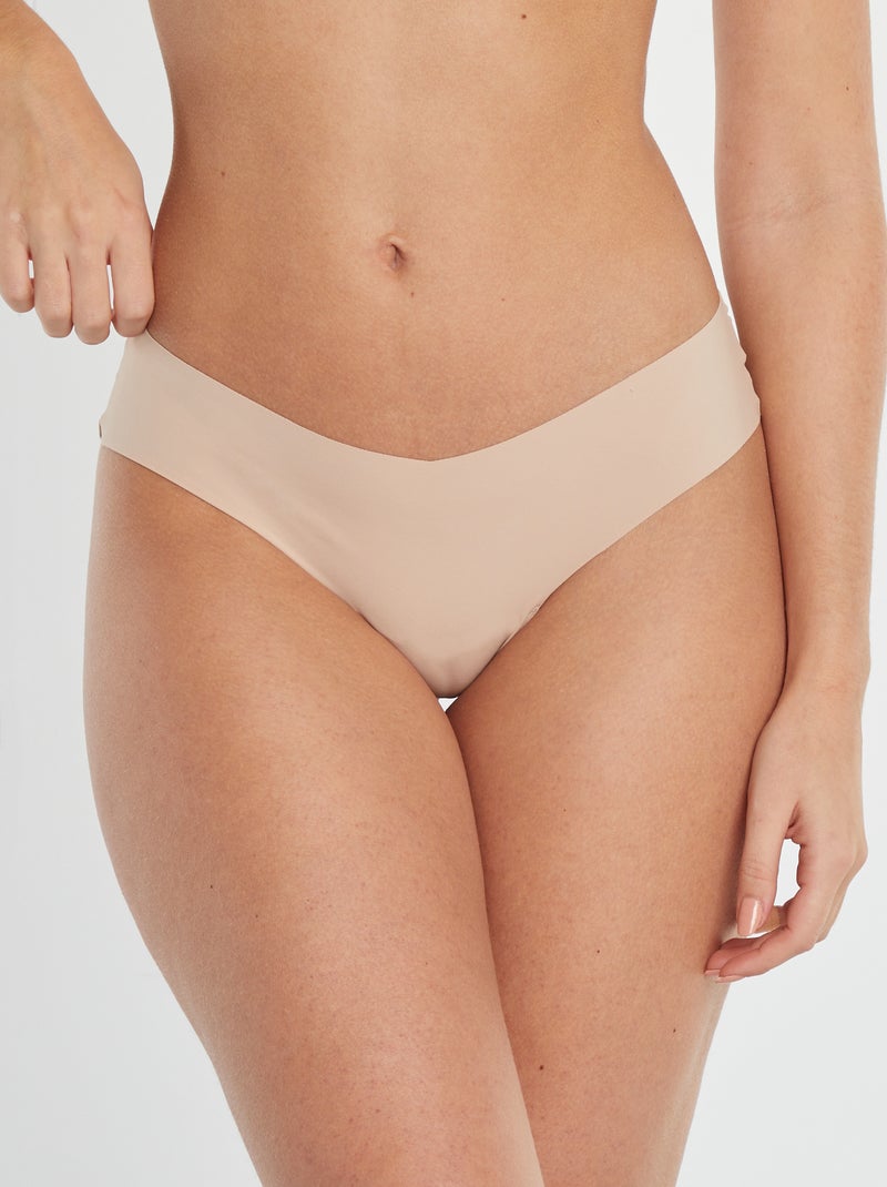 Lot de 2 shortys invisibles en microfibre Rose - Kiabi