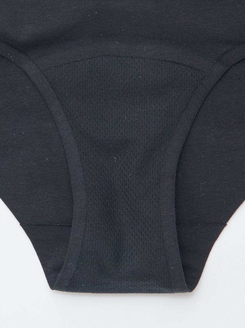 Lot de 2 shortys menstruels flux léger Noir - Kiabi