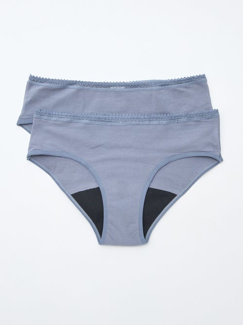 Lot de 2 shortys menstruels flux moyen - Kiabi