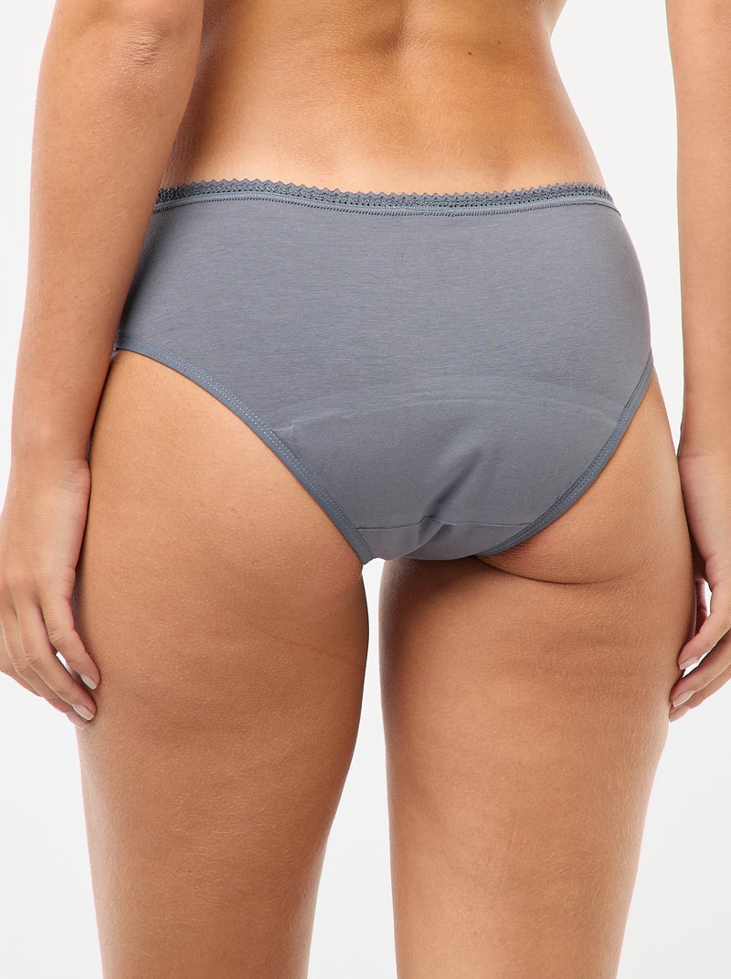 Lot de 2 shortys menstruels flux moyen Gris - Kiabi