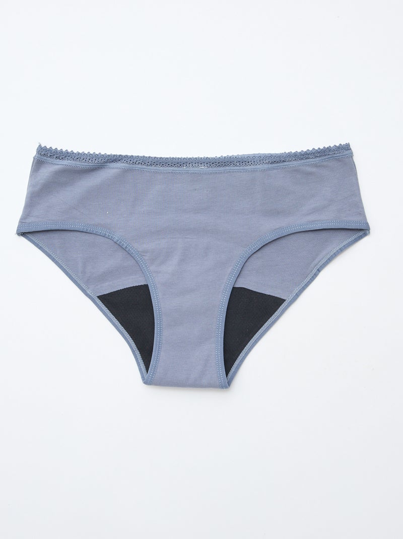 Lot de 2 shortys menstruels flux moyen Gris - Kiabi