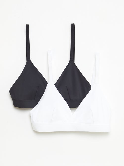 Lot de 2 soutien-gorge triangles en microfibre - Kiabi