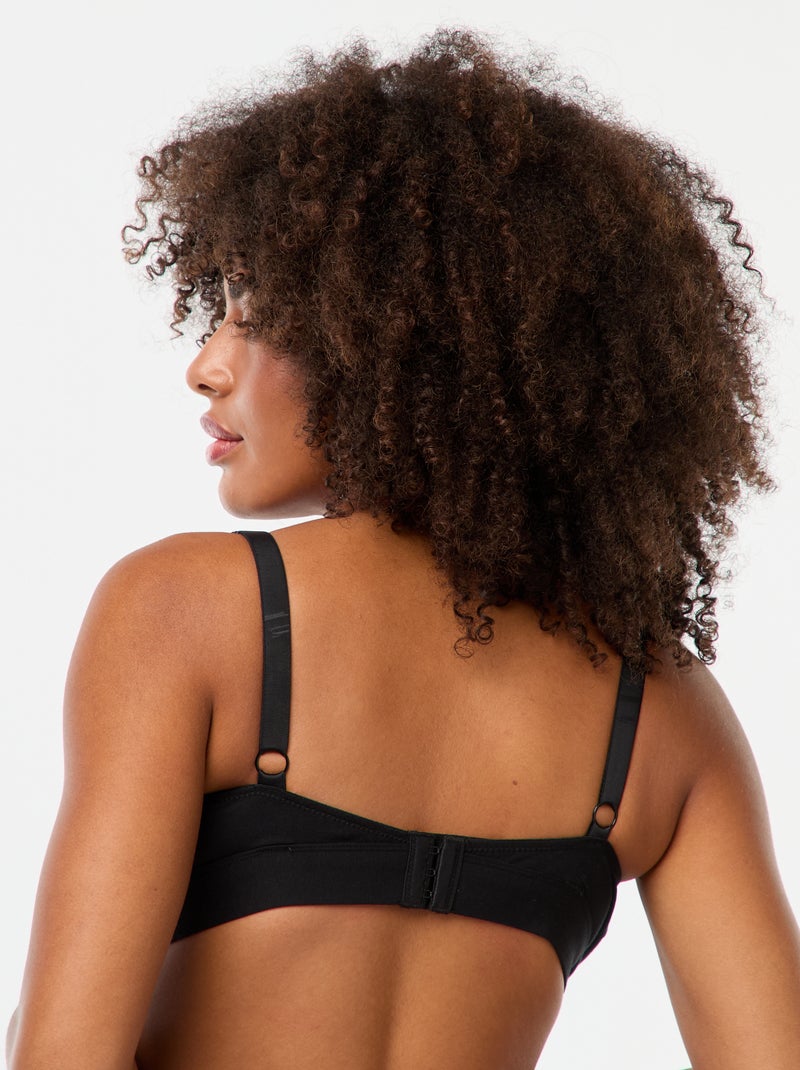 Lot de 2 soutiens-gorge d'allaitement en coton Blanc/noir - Kiabi