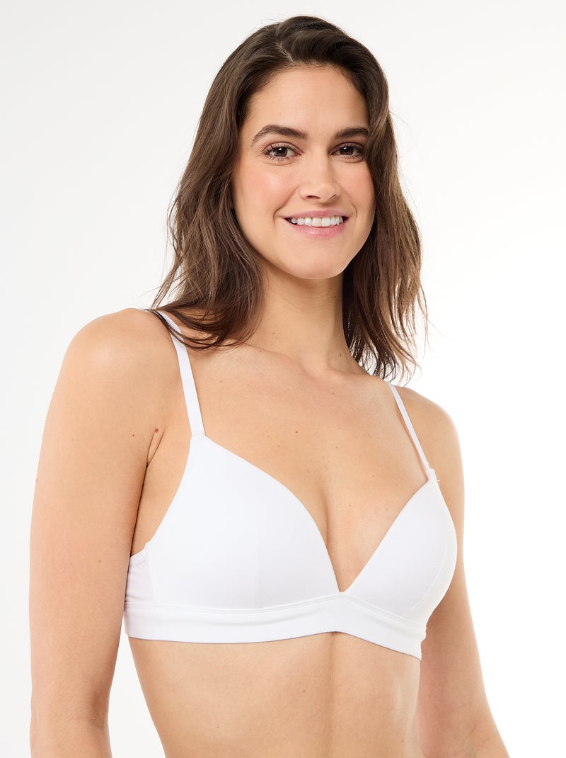 Lot de 2 soutiens-gorge en coton Blanc - Kiabi