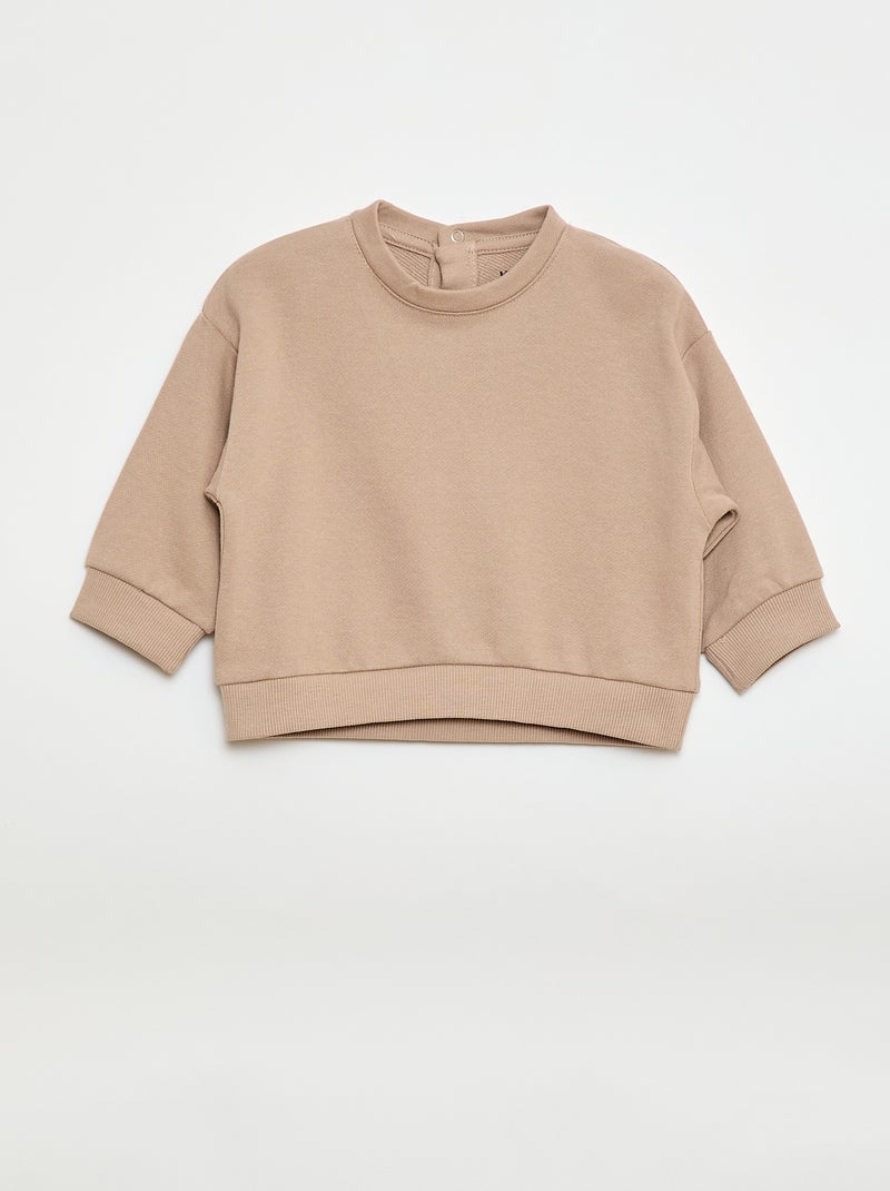 Lot de 2 sweats en french terry Violet/beige - Kiabi