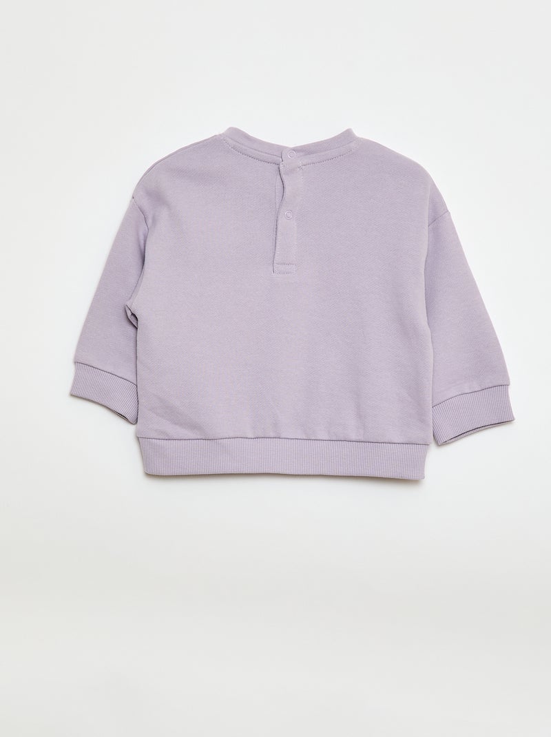 Lot de 2 sweats en french terry Violet/beige - Kiabi