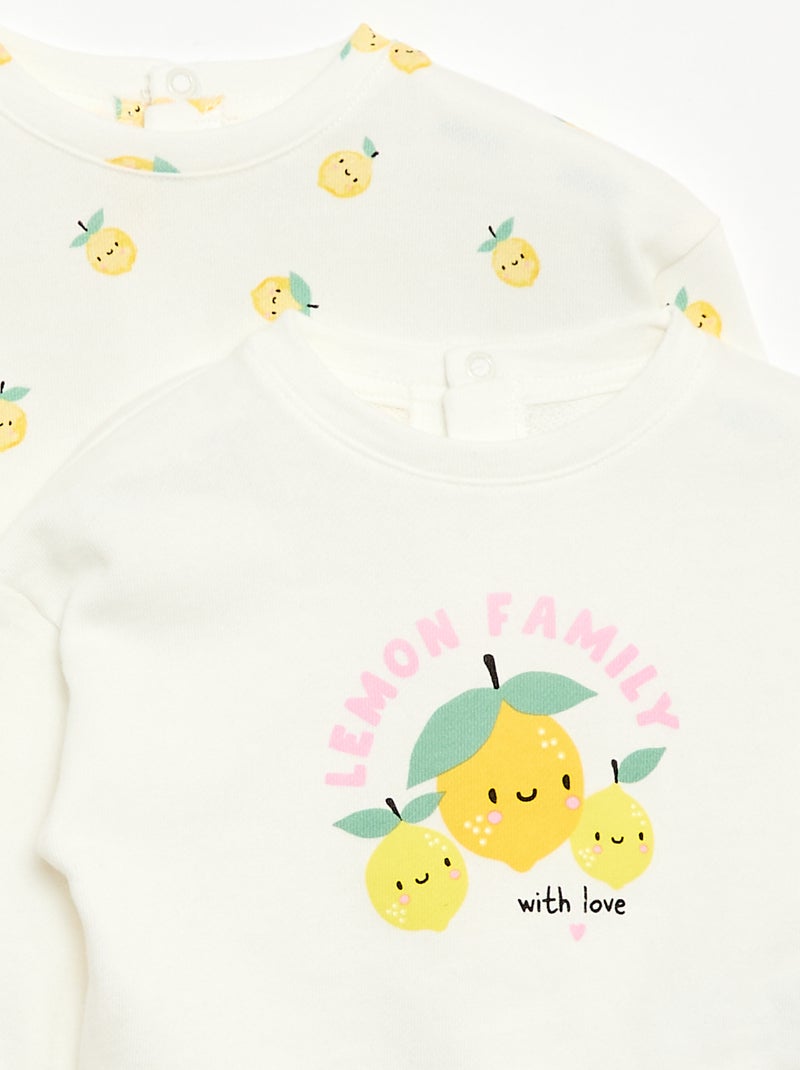 Lot de 2 sweats en molleton léger Blanc - Kiabi