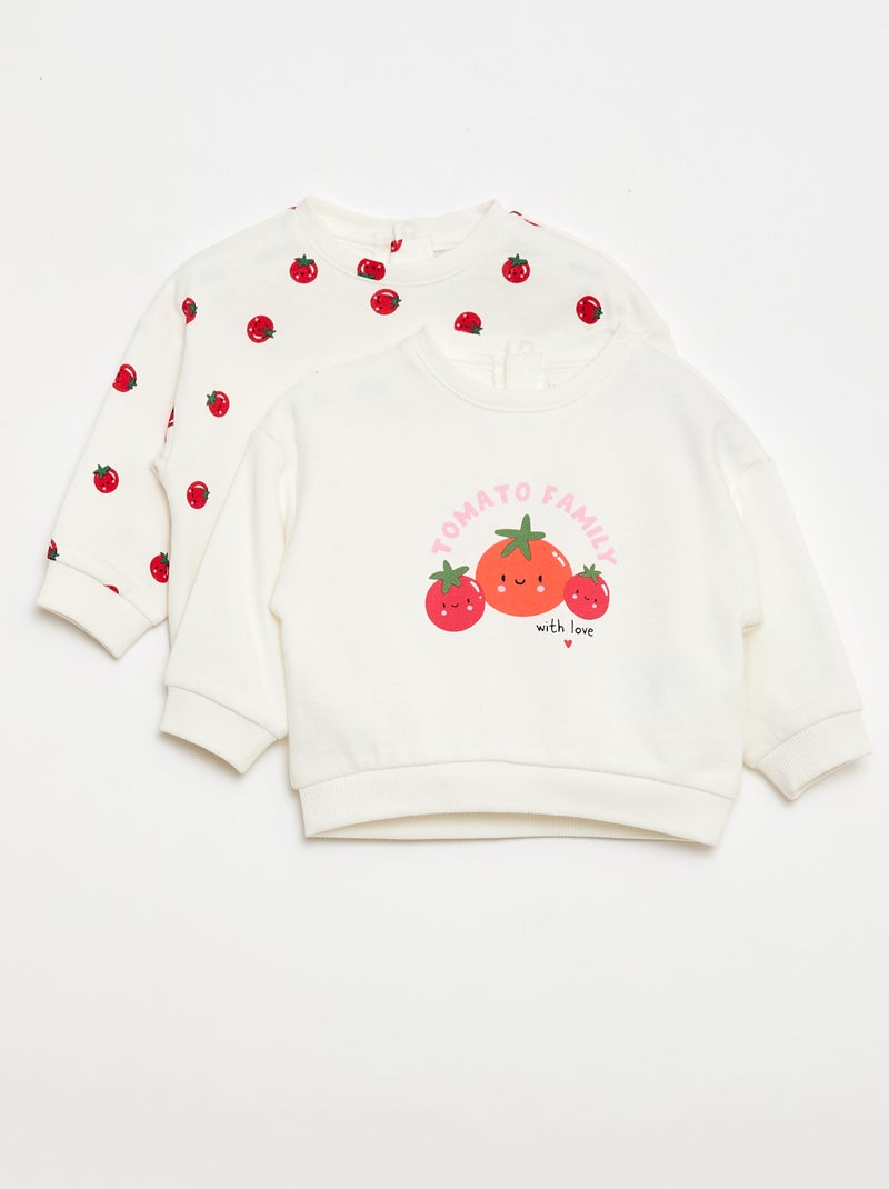 Lot de 2 sweats en molleton léger Blanc - Kiabi