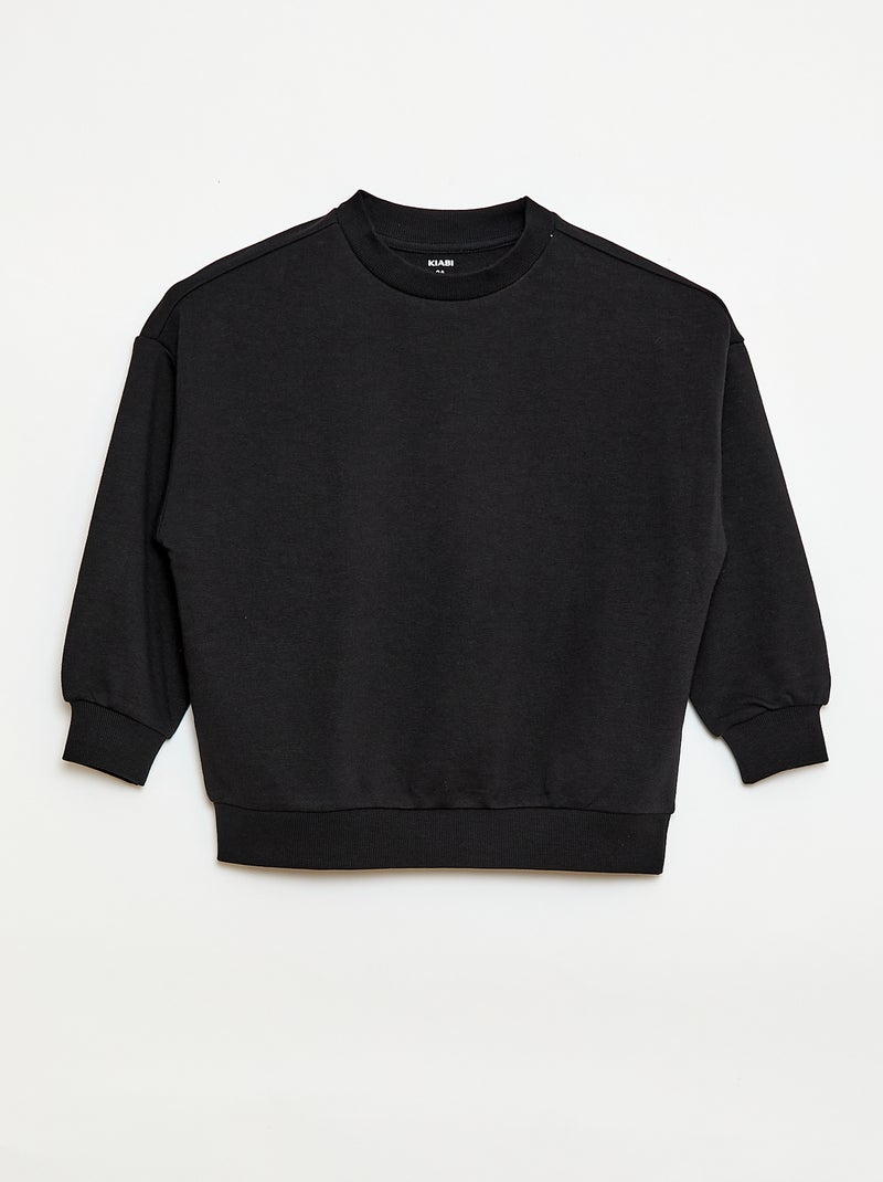 Lot de 2 sweats french terry en coton Noir - Kiabi