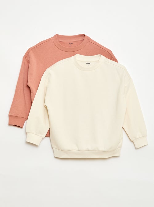 Lot de 2 sweats french terry en coton - Kiabi