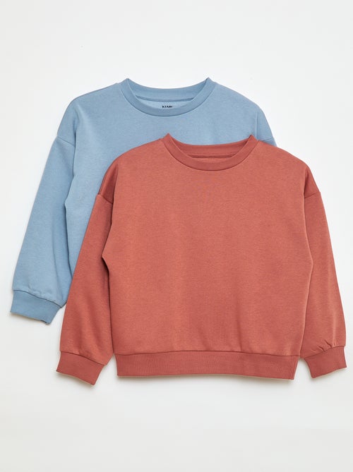Lot de 2 sweats unis en molleton - Kiabi