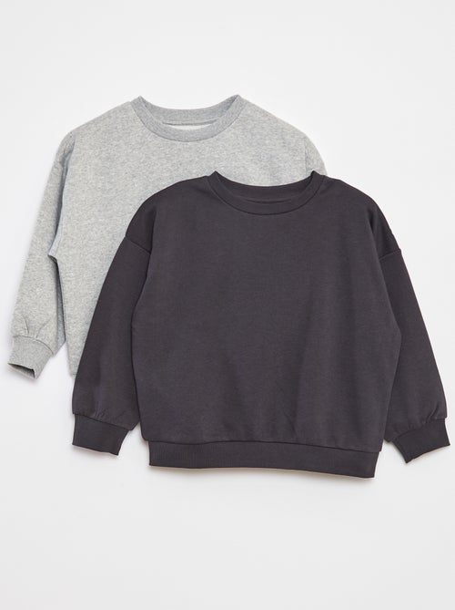 Lot de 2 sweats unis en molleton - Kiabi
