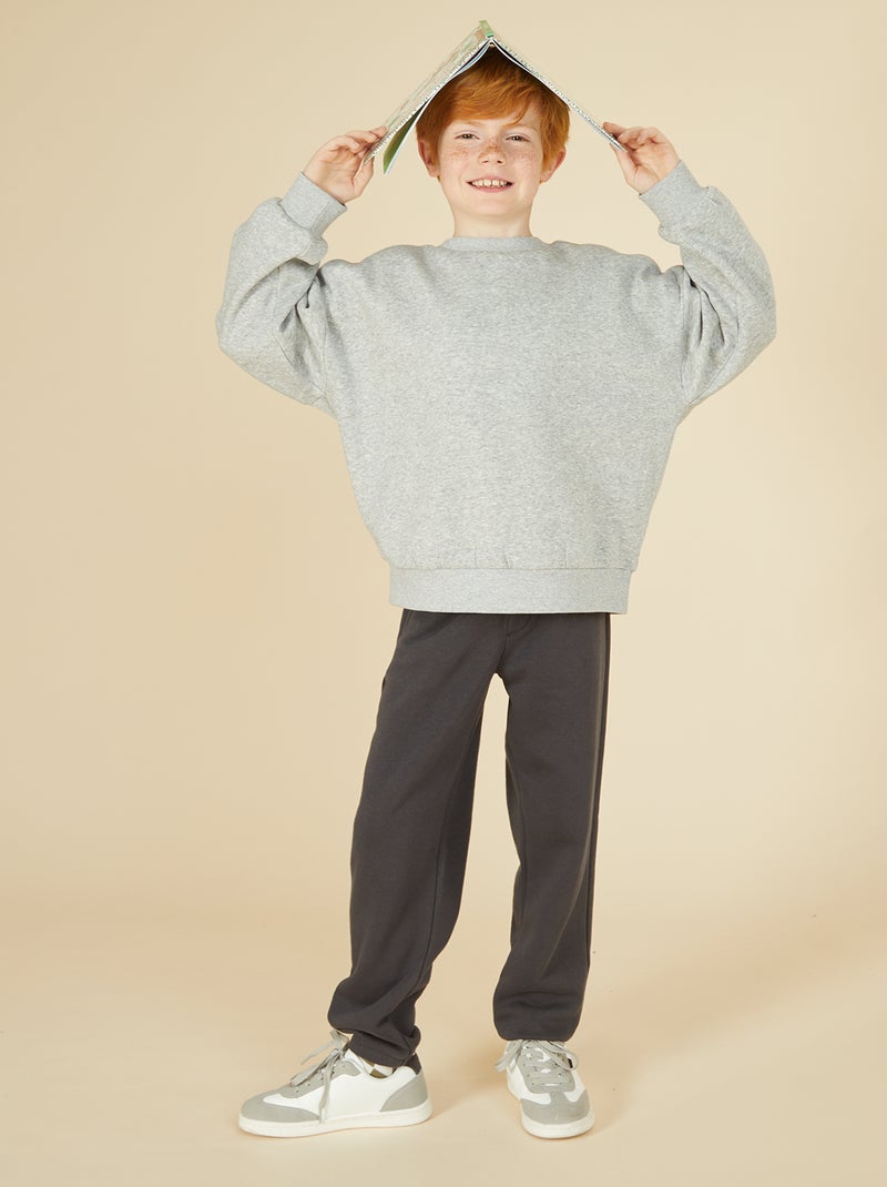 Lot de 2 sweats unis en molleton Gris - Kiabi