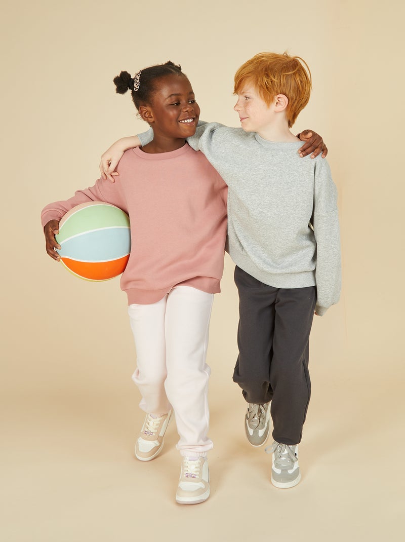 Lot de 2 sweats unis en molleton Gris - Kiabi