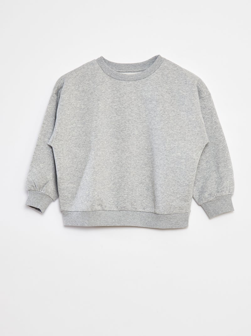 Lot de 2 sweats unis en molleton Gris - Kiabi