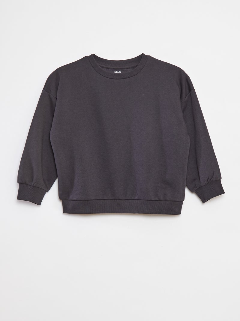 Lot de 2 sweats unis en molleton Gris - Kiabi