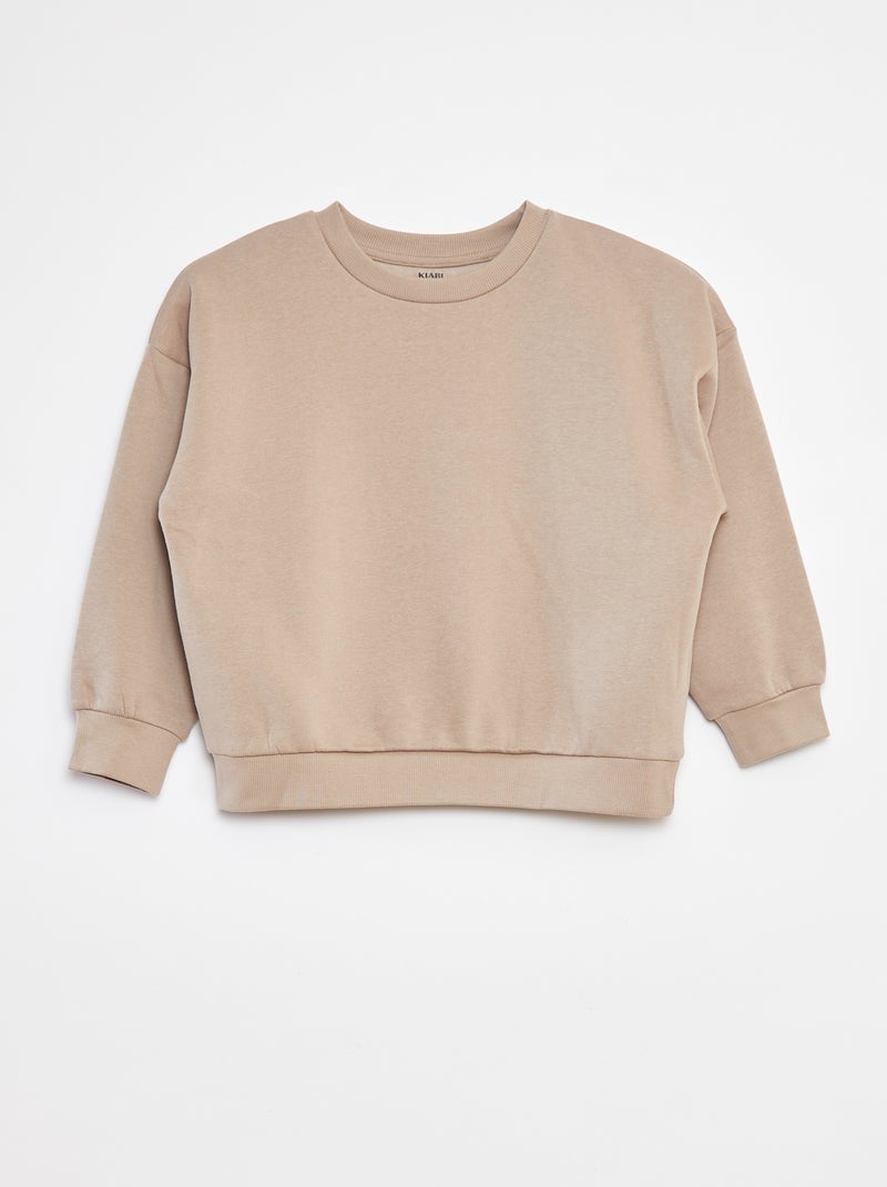 Lot de 2 sweats unis en molleton Kaki - Kiabi