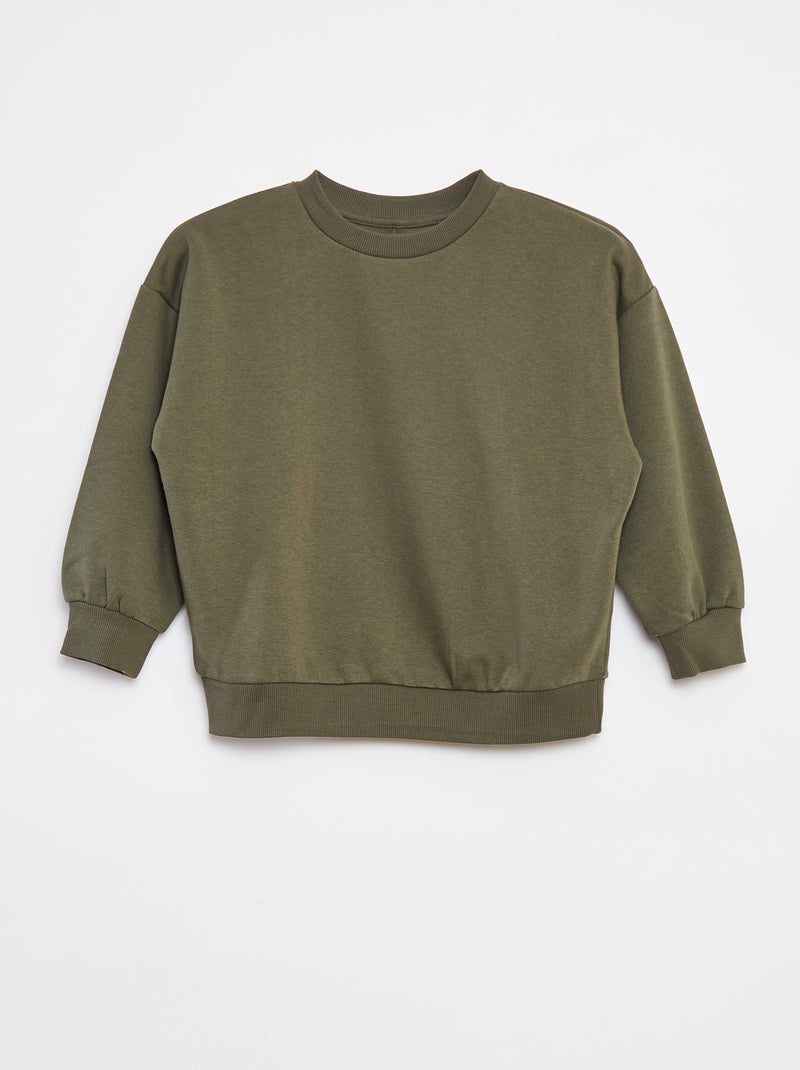 Lot de 2 sweats unis en molleton Kaki - Kiabi