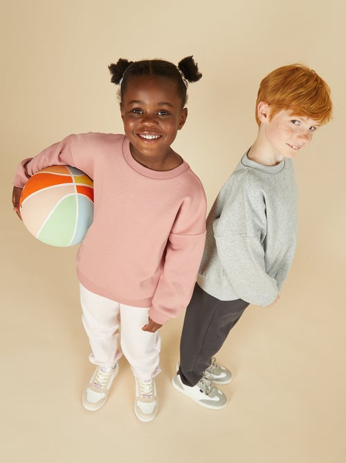 Lot de 2 sweats unis en molleton - Kiabi