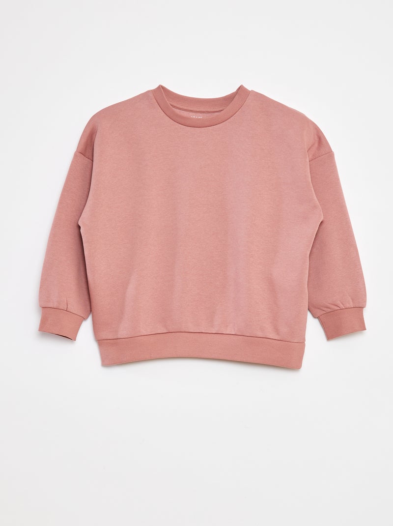 Lot de 2 sweats unis en molleton Rose - Kiabi
