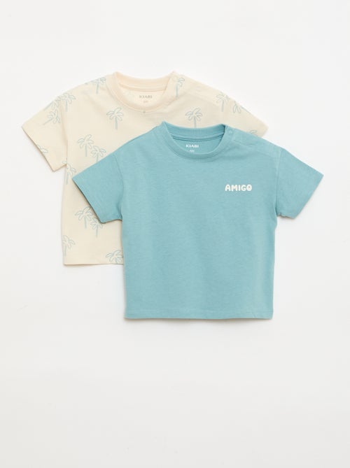Lot de 2 T-shirts à manches courtes en jersey de coton - Kiabi