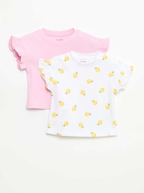 Lot de 2 T-shirts à manches courtes en jersey de coton - Kiabi