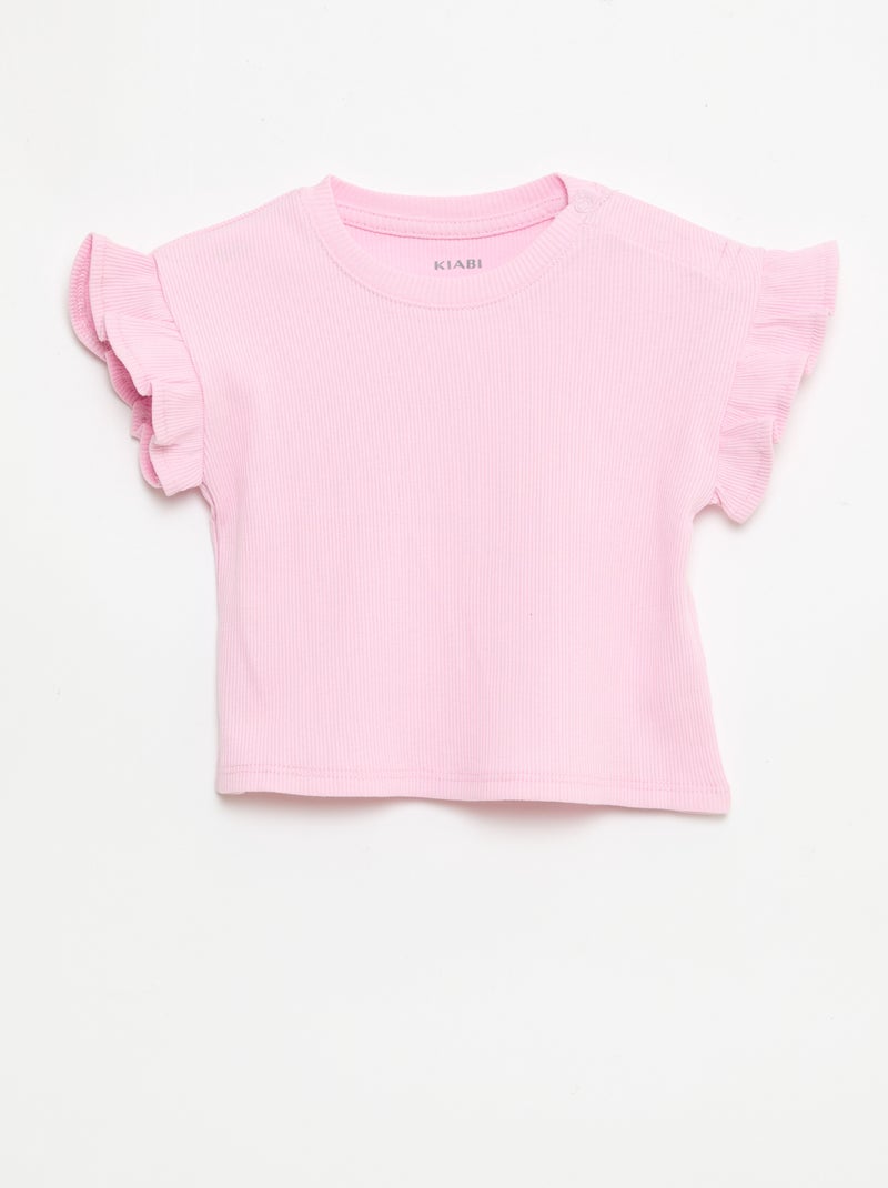 Lot de 2 T-shirts à manches courtes en jersey de coton Blanc - Kiabi