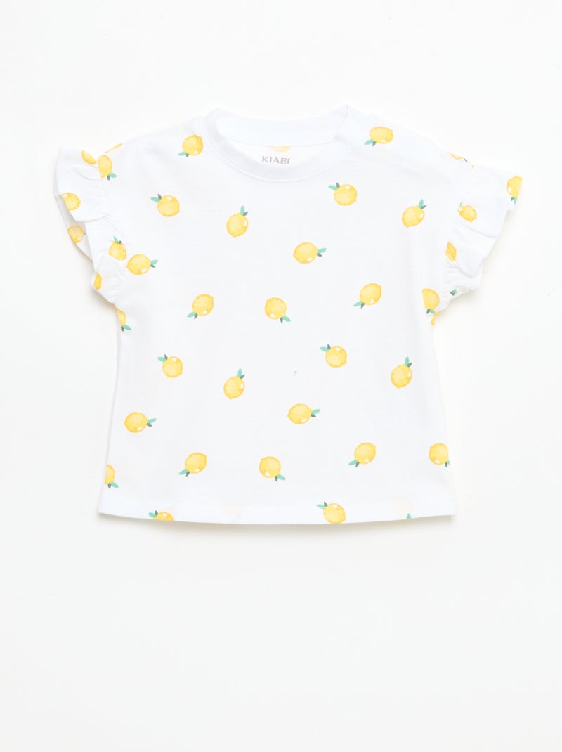 Lot de 2 T-shirts à manches courtes en jersey de coton Blanc - Kiabi